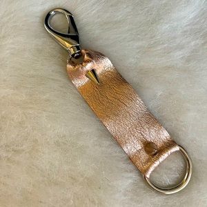 HRH Collection Rose Gold Leather bracelet silver hardware New